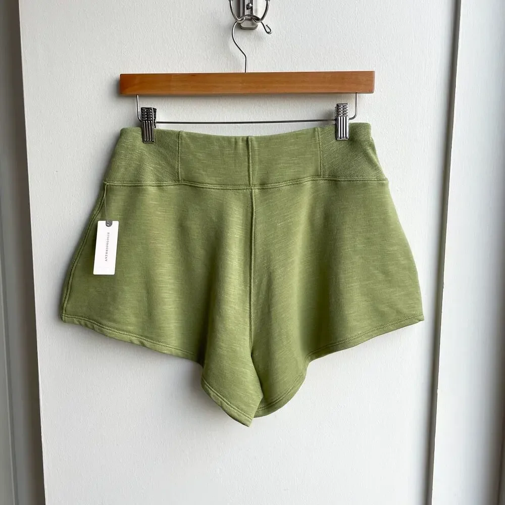 Anthropologie Daily Practice Shorts Womens S Green Corset Shorts Green Flowy